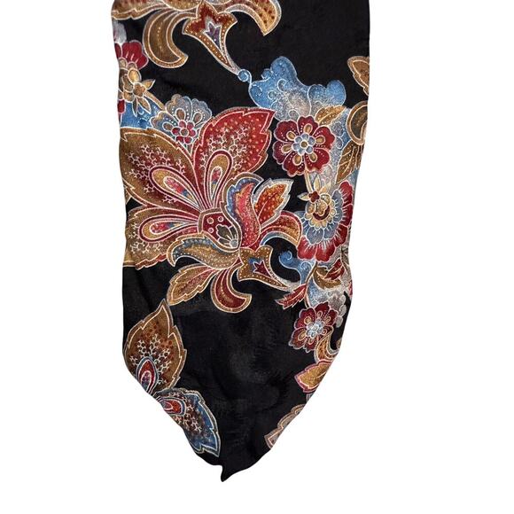 Oscar De La Renta Black/Gold Flowers 57 x 3.25 Tie - Picture 3 of 4